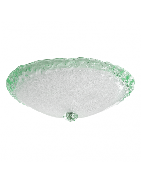 Plafoniera in vetro di Murano modello Vignole colore cristallo verde