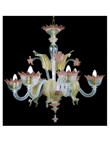 amethyst rose gold murano glass chandelier muranese model