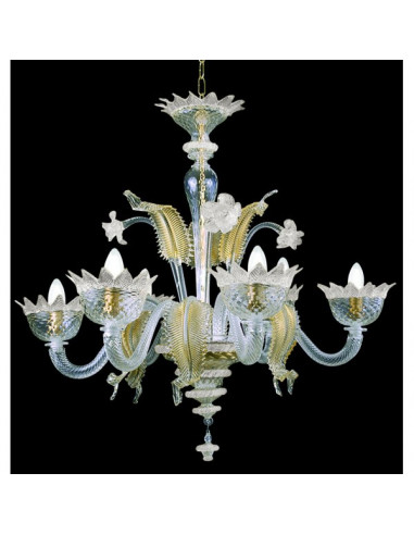 white gold murano glass chandelier muranese model