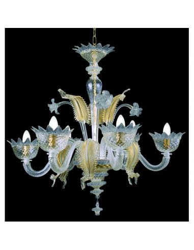 blue gold murano glass chandelier muranese model