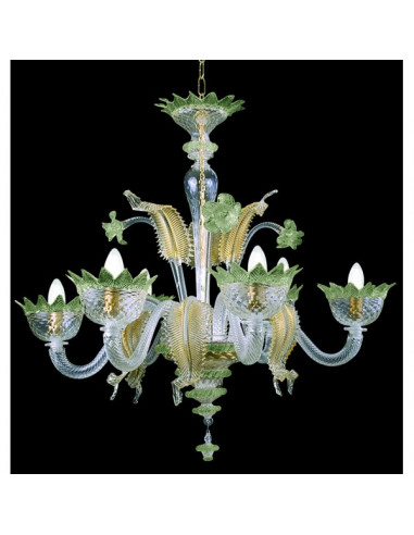 green gold murano glass chandelier muranese model