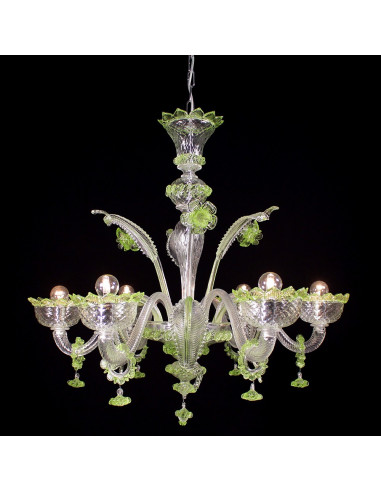 Verrocchio - classic green crystal Murano glass chandelier