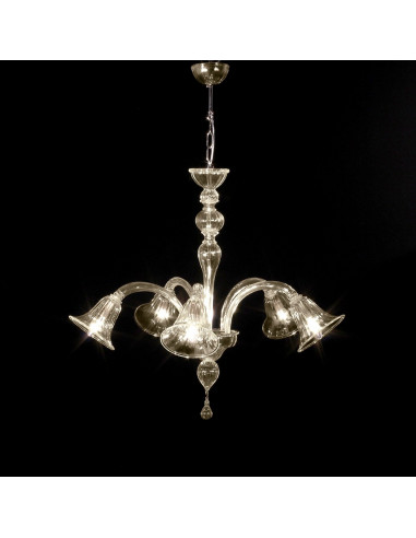 Morago - lampadario in vetro di murano moderno in cristallo oro 24k modello veneziano di design