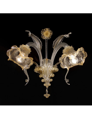 crystal murano glass wall lamp model ca 'venier