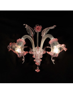 applique en verre de murano modèle cristal rose ca 'venier