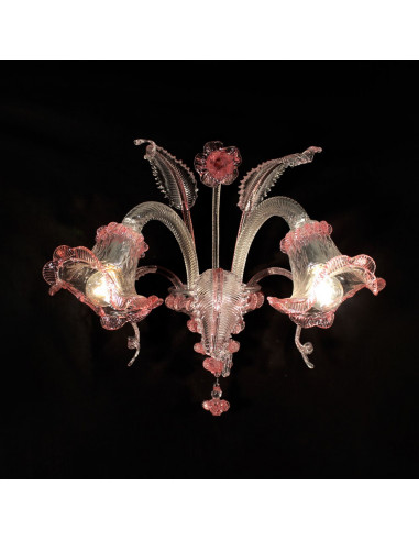 applique en verre de murano modèle cristal rose ca 'venier