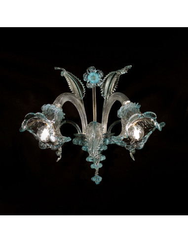 applique en verre de murano modèle cristal bleu ca 'venier