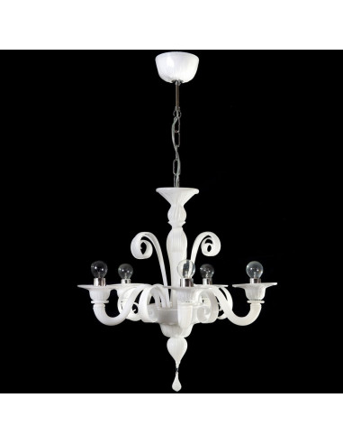 Electre Mignon - classic micro chandelier in milky white Murano glass Electre Mignon - classic micro chandelier in milky white Murano glass