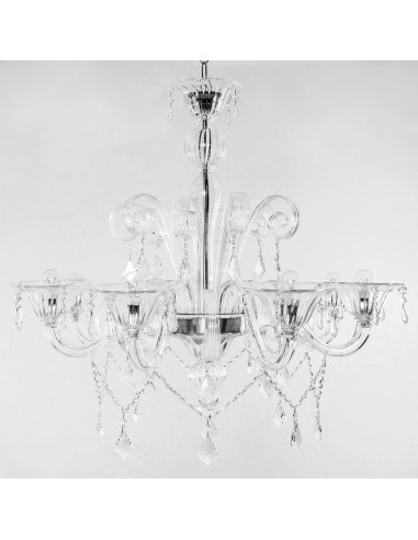 Lampadario di Murano con strass mod: Acqua Alta - sfondo grigio