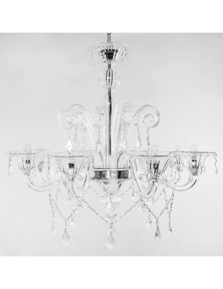 Lampadario di Murano con strass mod: Acqua Alta - sfondo grigio