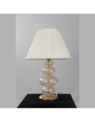 Lampada oro e bianca in vetro di Murano mod: Orchidea