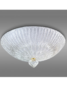 plafonnier en verre de murano modèle Linea Rugiada Crystal