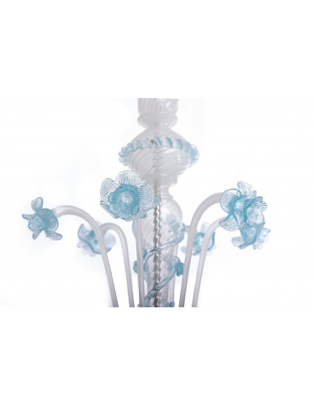 Lampadario veneziano Eudora - Opalino e Rosa