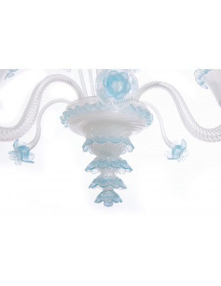 Lampadario veneziano Eudora - Opalino e Rosa