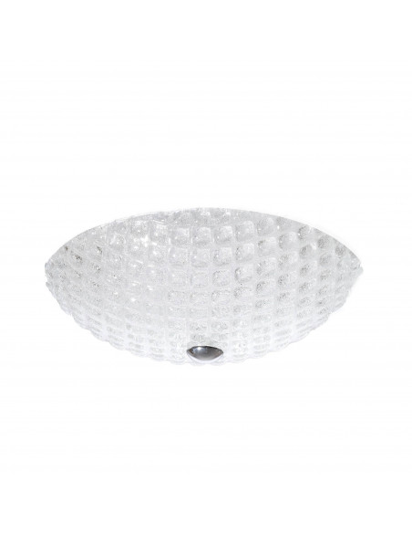 Plafoniera in vetro di murano - modello lacunare piccola - motivo a cassettoni - colore cristallo