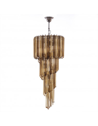 Modern Murano luxury chandelier - Quadriedri glass - Smoked crystal
