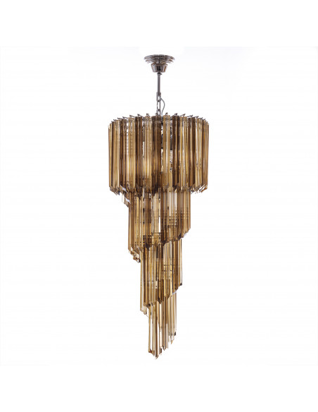 Modern Murano luxury chandelier - Quadriedri glass - Smoked crystal