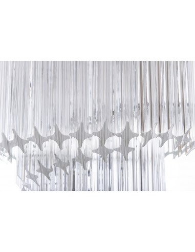 Dettaglio del Lampadario di lusso Murano moderno - a Vetri quadriedri in Cristallo Dettaglio del Lampadario di lusso Murano moderno - a Vetri quadriedri in Cristallo