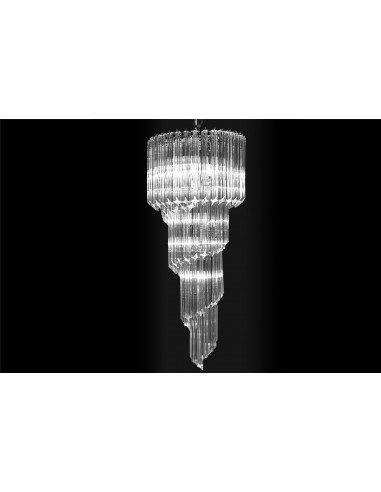 Valzer - Quadriedri chandelier in Murano glass on a black background Valzer - Quadriedri chandelier in Murano glass on a black background
