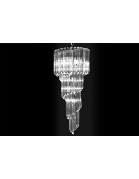 Valzer - Quadriedri chandelier in Murano glass on a black background Valzer - Quadriedri chandelier in Murano glass on a black background