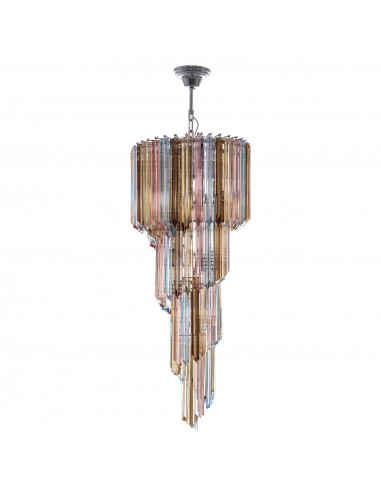 Luxury modern Murano chandelier - Quadriedri glass - Multicolor crystal