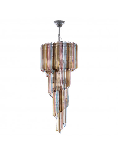 Lampadario di lusso Murano moderno - Vetri quadriedri - Cristallo Multicolor