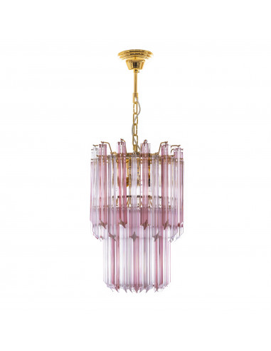 Regale - Quadriedri Murano chandelier - Vintage Design with pink and gold details