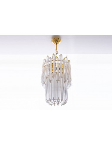 Murano glass chandelier - Crystal and Gold Details