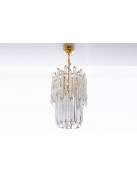 Murano glass chandelier - Crystal and Gold Details