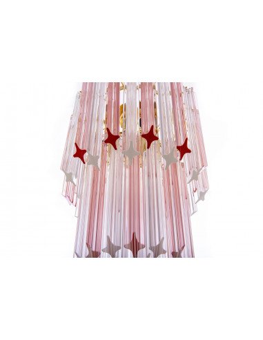 Details seen from below of the Regale Murano chandelier - Pink crystal