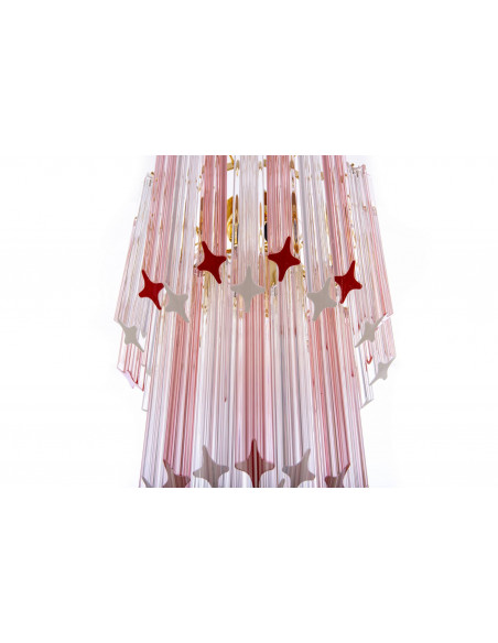 Dettagli visti da sotto del lampadario in murano Regale - Cristallo rosa Dettagli visti da sotto del lampadario in murano Regale - Cristallo rosa