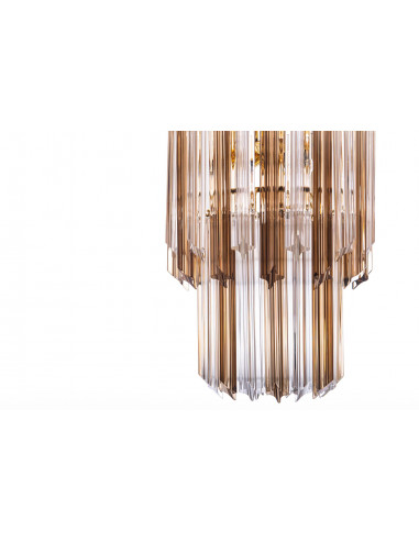 Dettagli Regale - Lampadario Quadriedri Murano - Vintage Design - Cristallo e Nero