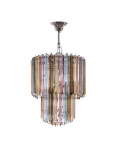 Lampadario in vetro di murano con taglio quadriedri modello Bliss - CristalleriaMurano.com