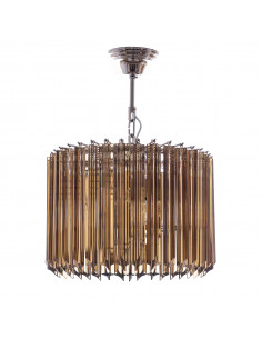 Plafoniera in vetro di murano con vetri quadriedri - desing italiano vintage anni 70