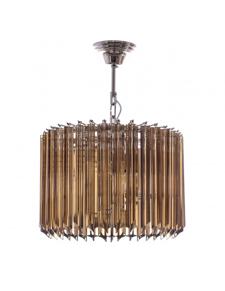 Plafoniera in vetro di murano con vetri quadriedri - desing italiano vintage anni 70